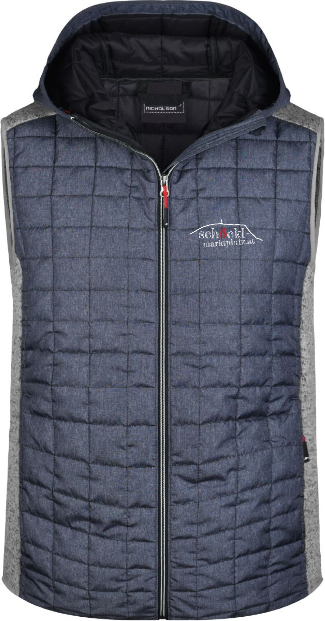 Der Schöckl ruft, Hybrid Strickfleece Gilet mit Kapuze