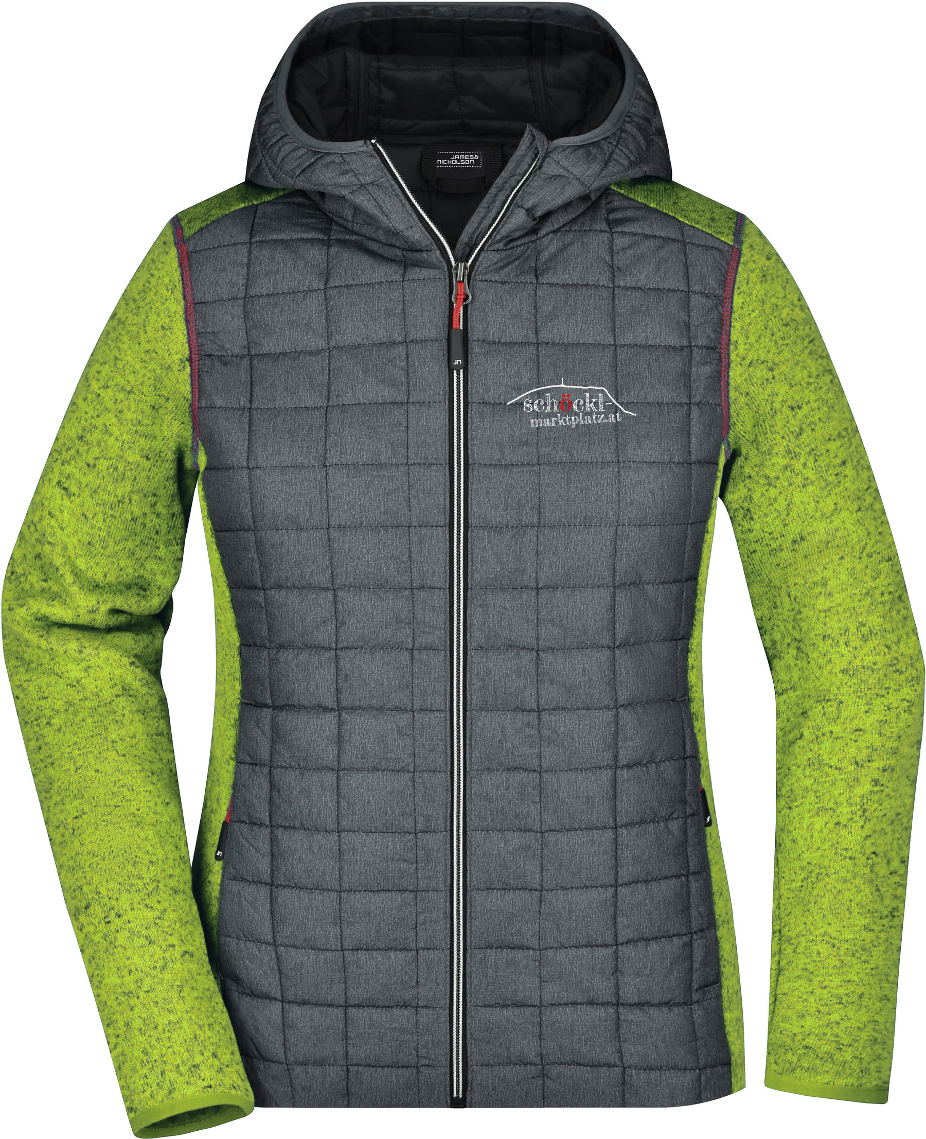 Der Schöckl ruft, Hybrid Strickfleece Jacke mit Kapuze