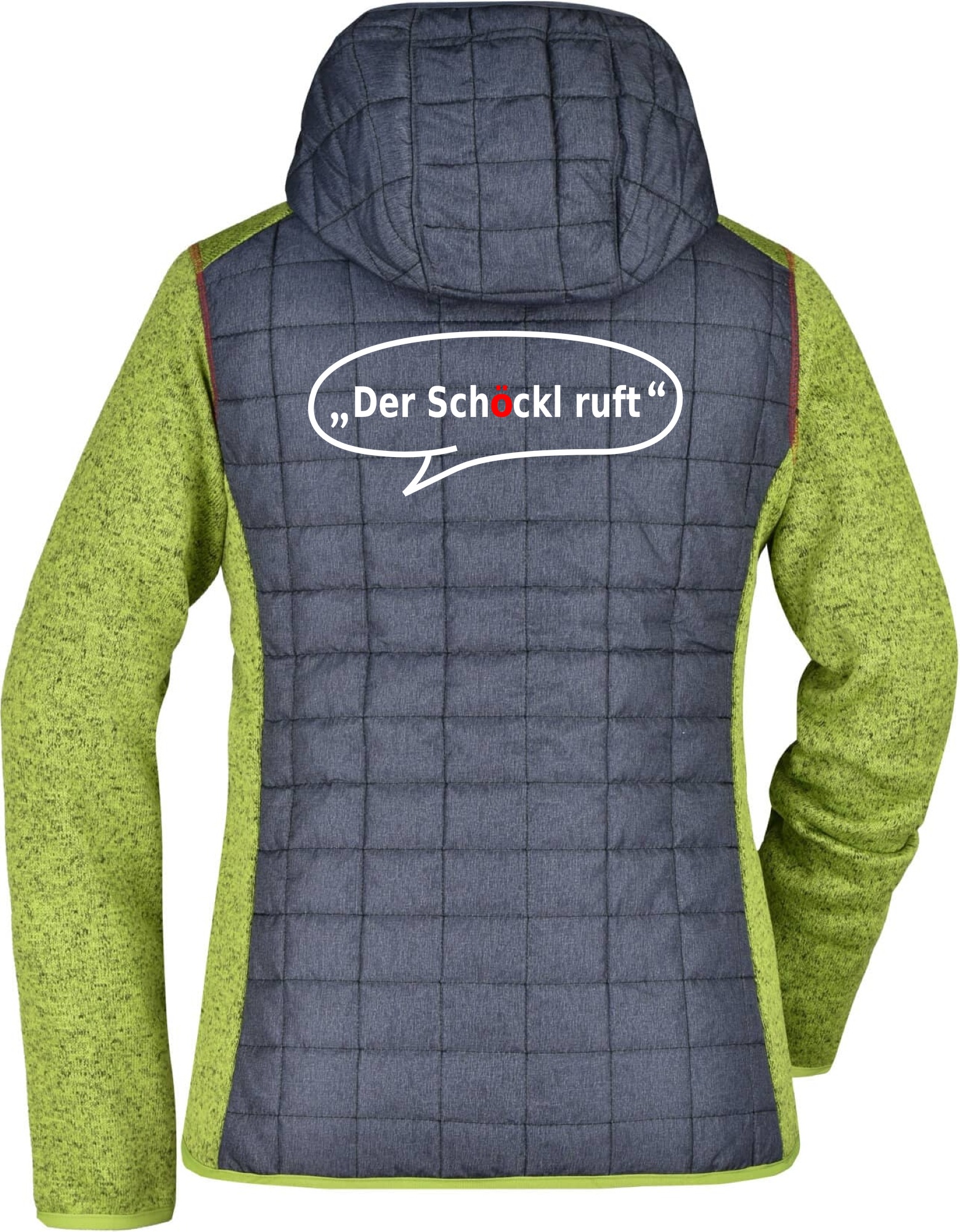 Der Schöckl ruft, Hybrid Strickfleece Jacke mit Kapuze