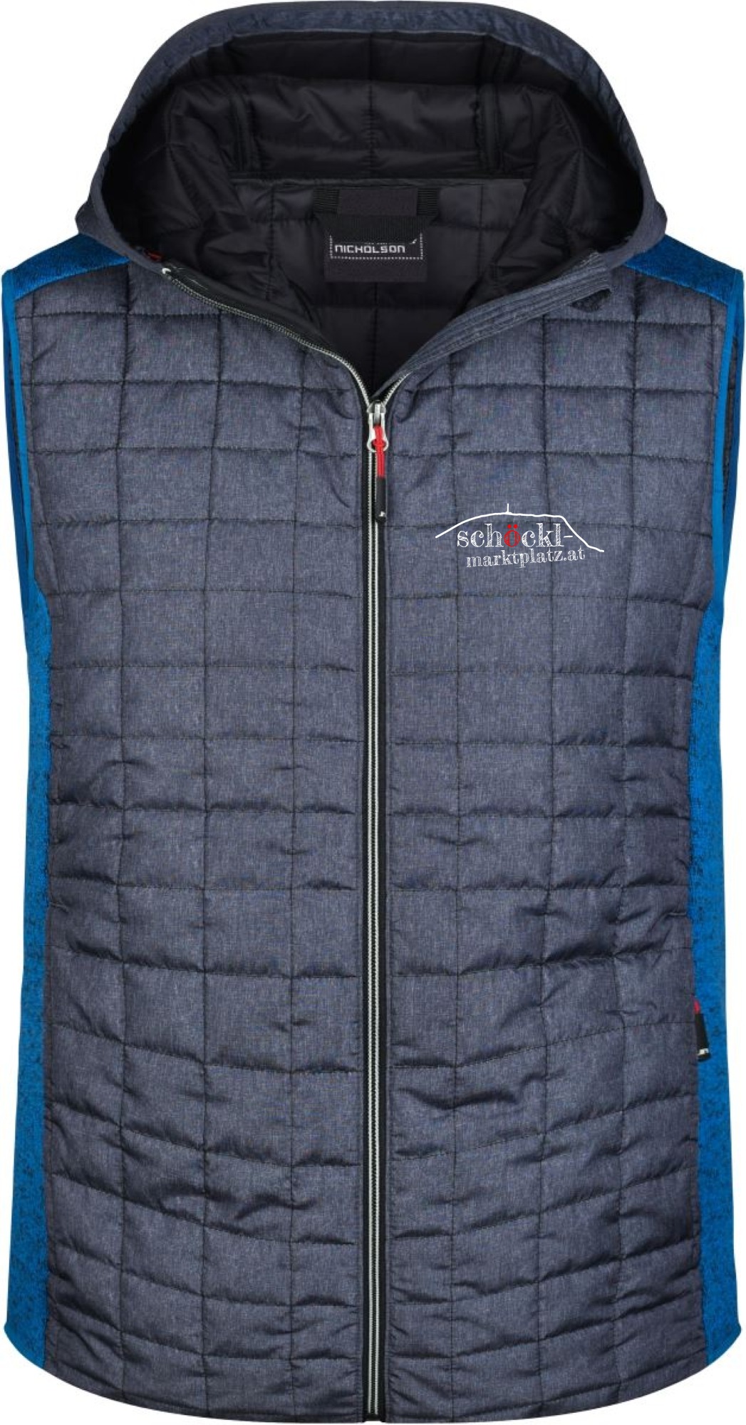 Der Schöckl ruft, Hybrid Strickfleece Gilet mit Kapuze