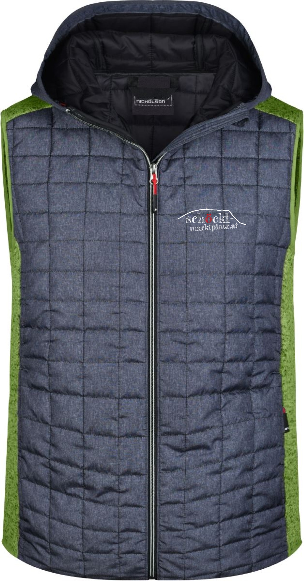 Der Schöckl ruft, Hybrid Strickfleece Gilet mit Kapuze