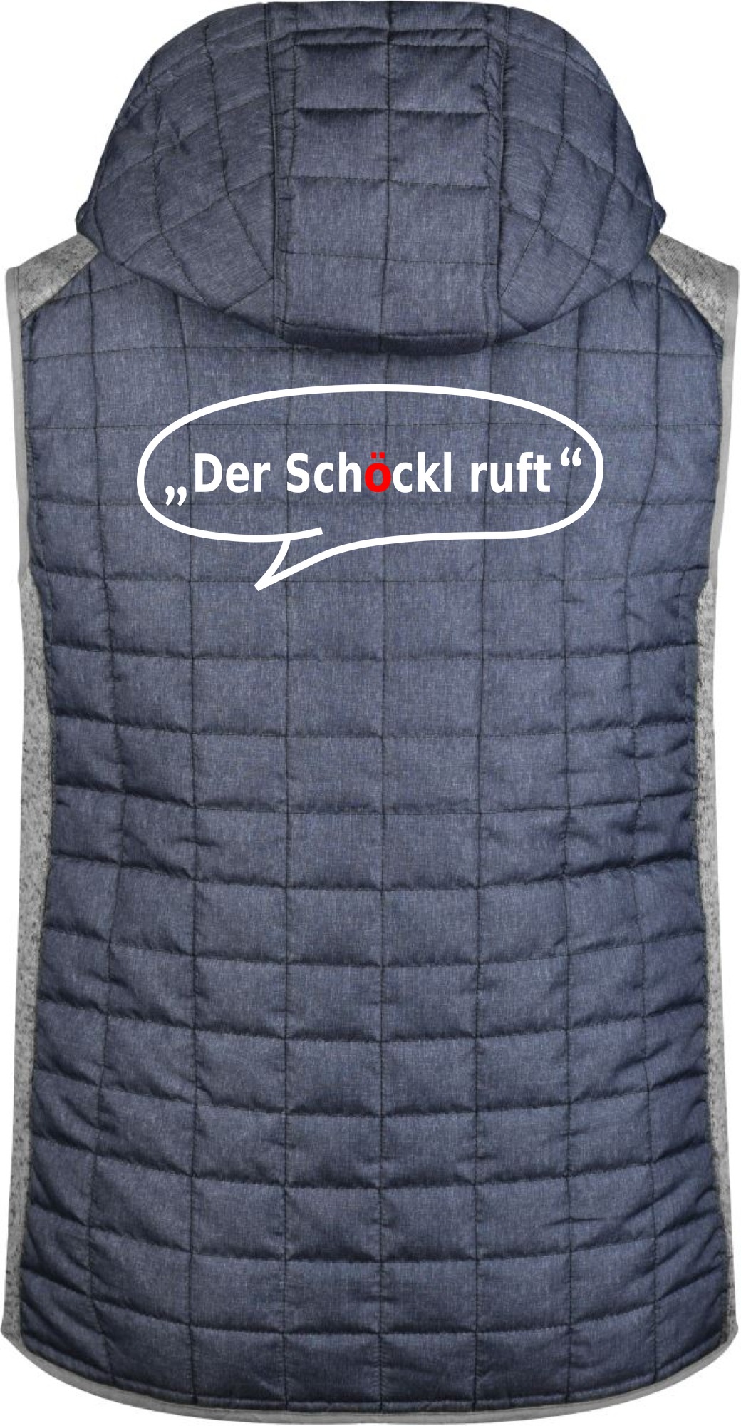 Der Schöckl ruft, Hybrid Strickfleece Gilet mit Kapuze