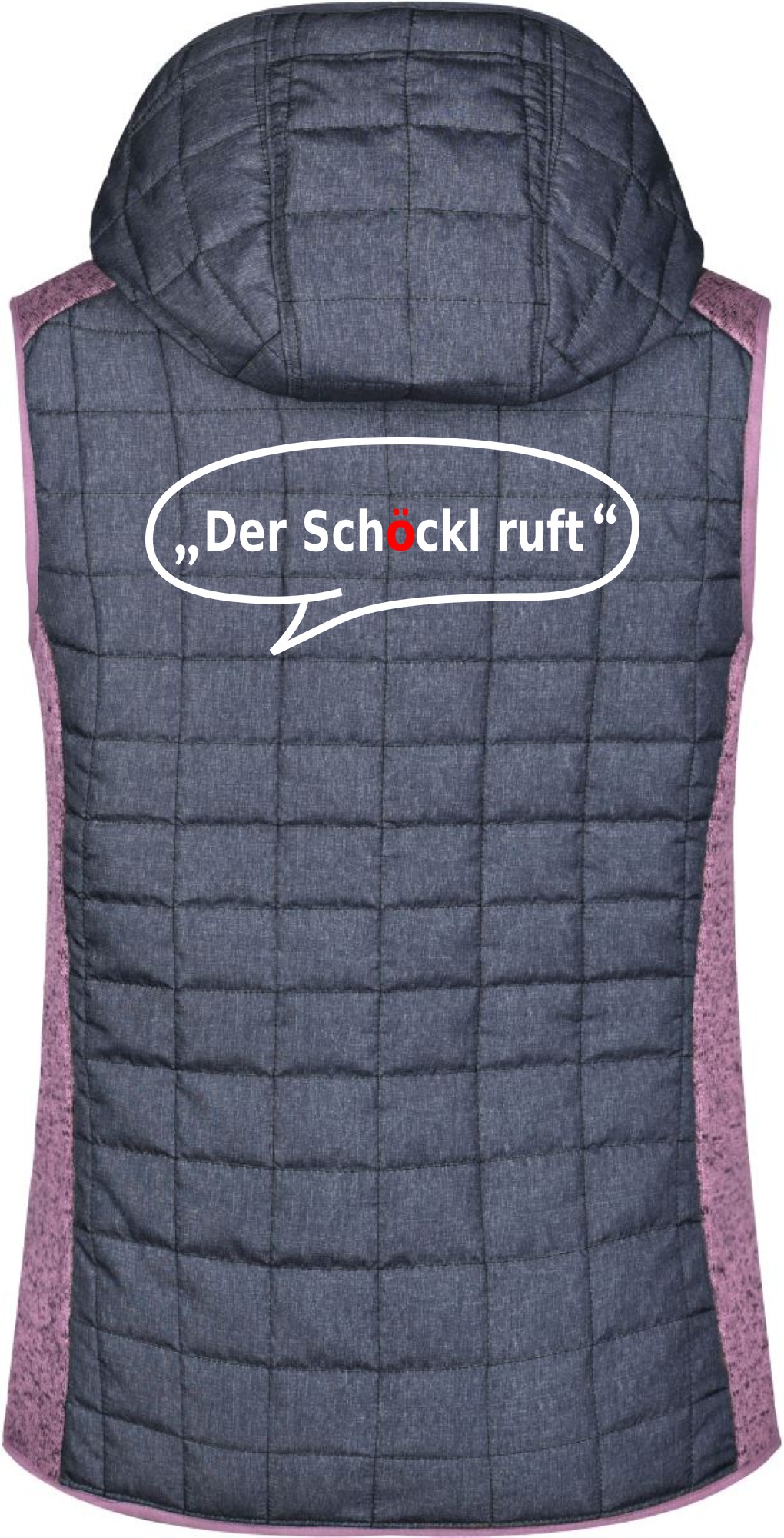 Der Schöckl ruft, Hybrid Strickfleece Gilet mit Kapuze