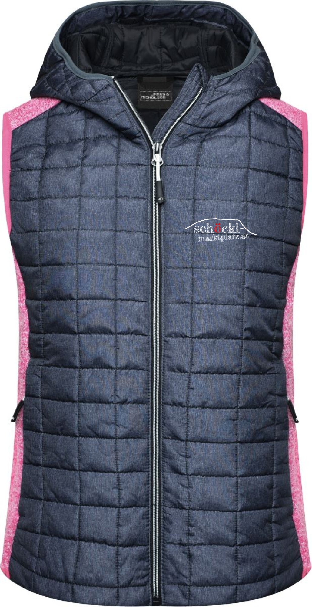 Der Schöckl ruft, Hybrid Strickfleece Gilet mit Kapuze
