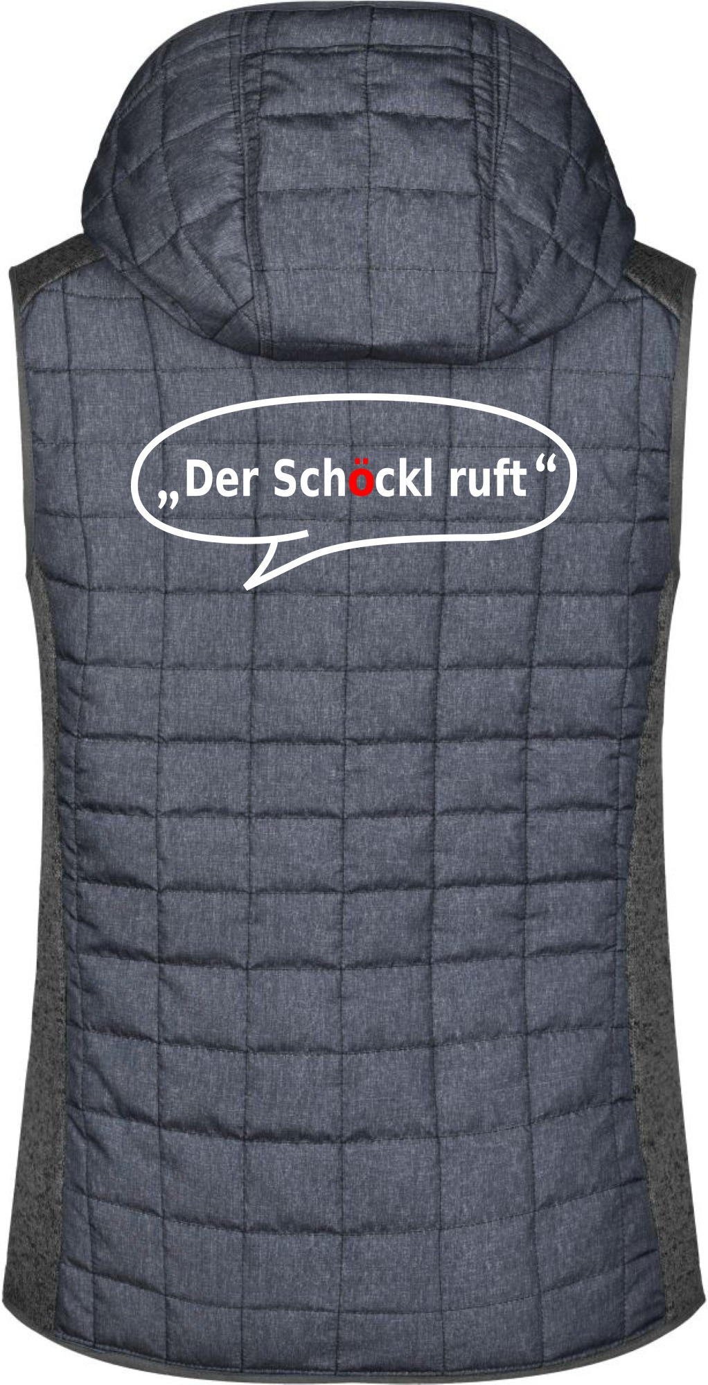 Der Schöckl ruft, Hybrid Strickfleece Gilet mit Kapuze